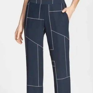 Theory Mitrana Silk Geometric Pants - Trousers - … - image 1